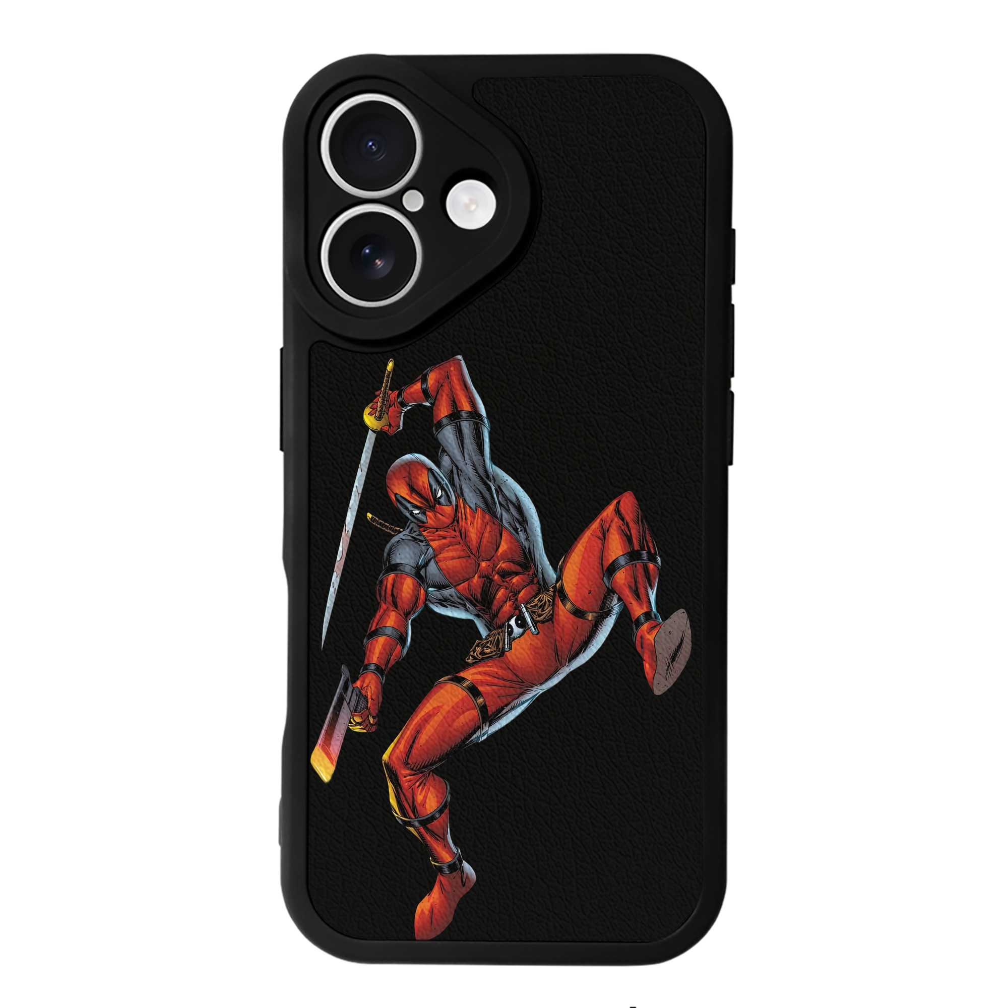 （画像用） Deadpool デッドプール 【iPhone 16シリーズ対応】シリコンスマホケース（レザー調） 材質：シリコン